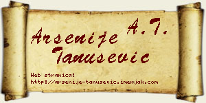Arsenije Tanušević vizit kartica